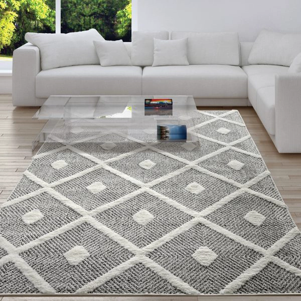 ALFOMBRA GRIS 120X180 CM MODERNO - 1