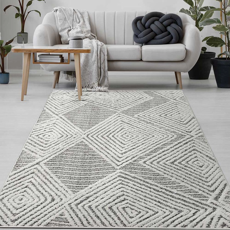 ALFOMBRA GRIS 120X180 CM MODERNO - 1