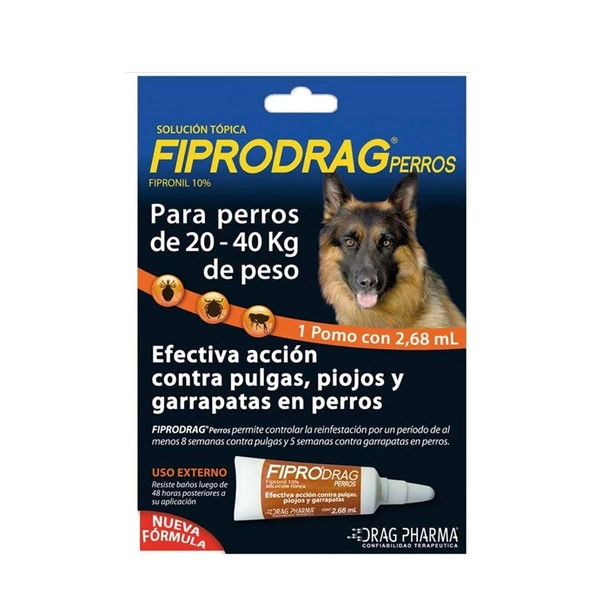 FIPRODRAG PIPETA ANTIPULGAS PERROS 20 A 40KG - 1