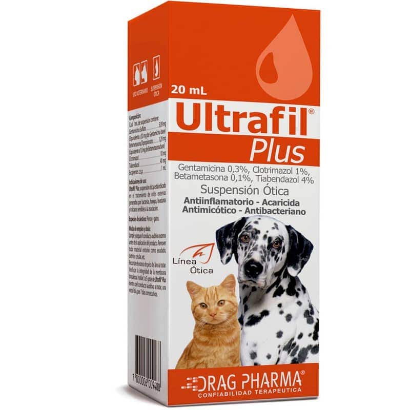 ULTRAFIL ANTIFLAMATORIO OIDOS PERRO&GATO DRAGPHARMA 20ML - 1