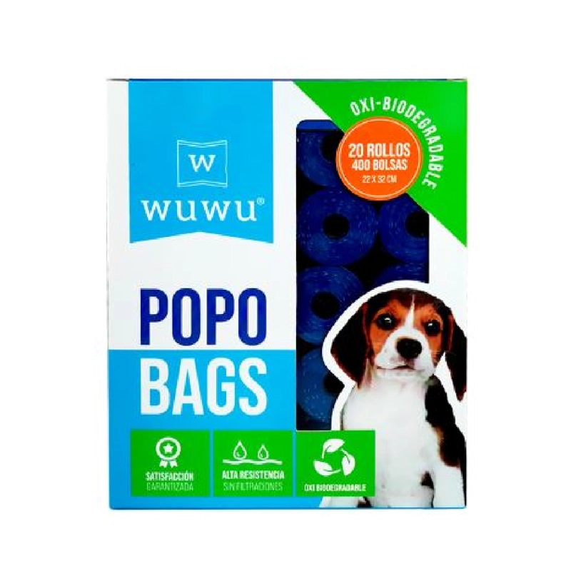 BOLSAS DESECHOS OXIBIODEGRADABLES WUWU 20 ROLLOS - 400 BOLSAS - 1