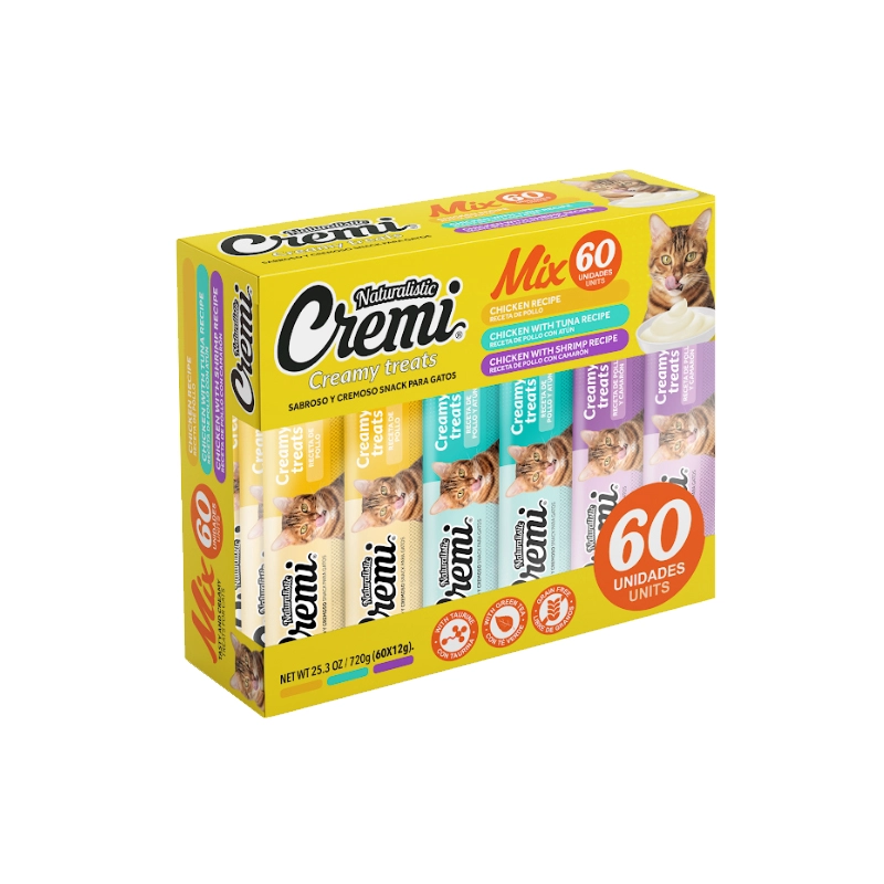 CREMI GATO BOX 60 UNIDADES SABOR POLLO - 1