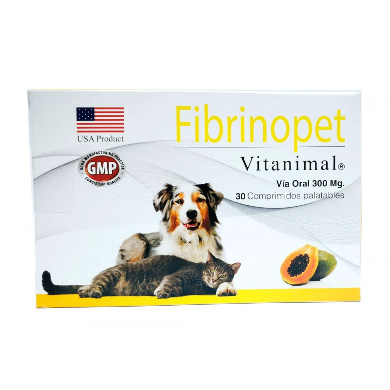FIBRINOPET 30 COMPRIMIDOS PERROS Y GATOS - 1