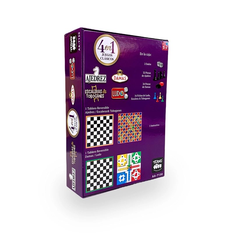 JUEGO DE MESA 4 EN 1 CLASICOS AJEDREZ LUDO DAMAS - TOYNG - 9