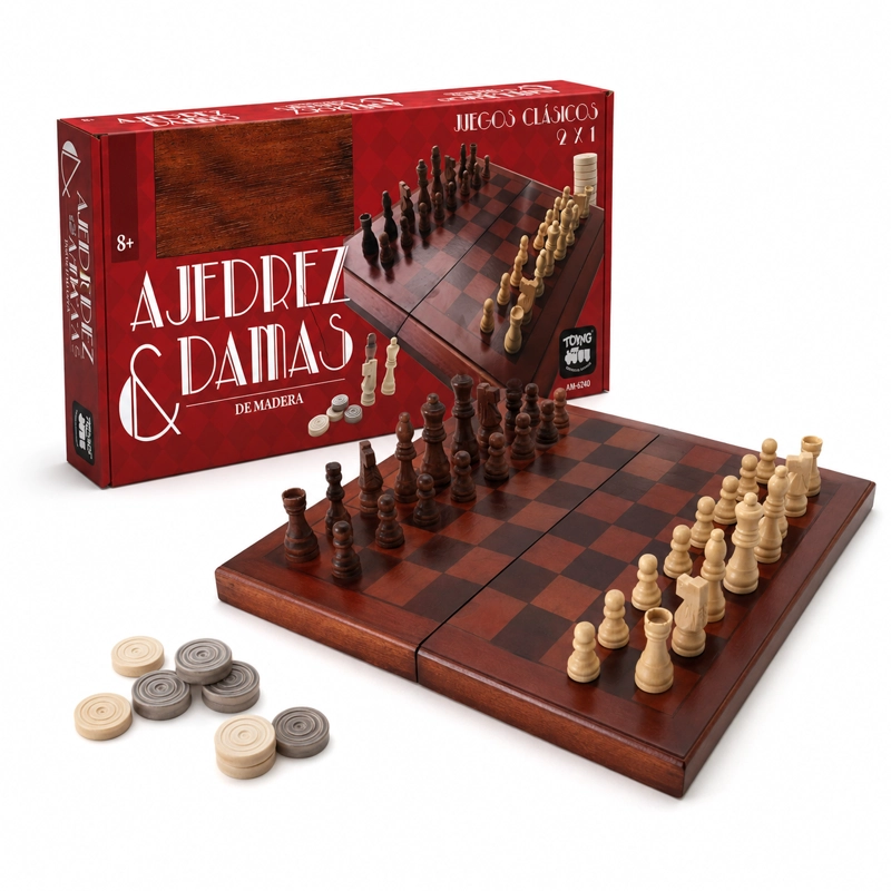 JUEGO DE MESA AJEDREZ DAMAS PREMIUM - TOYNG - 1