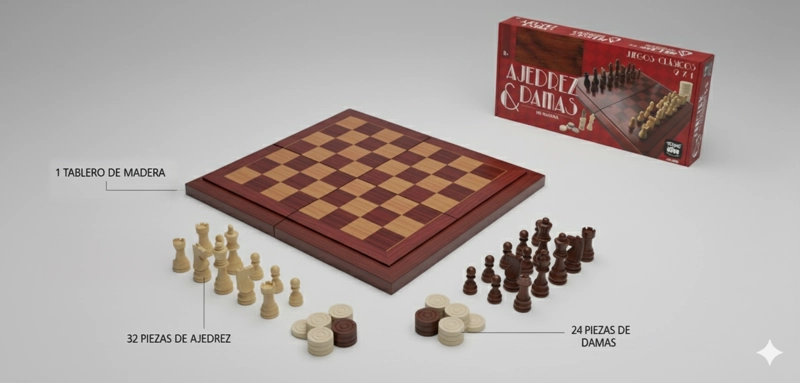 JUEGO DE MESA AJEDREZ DAMAS PREMIUM - TOYNG - 6