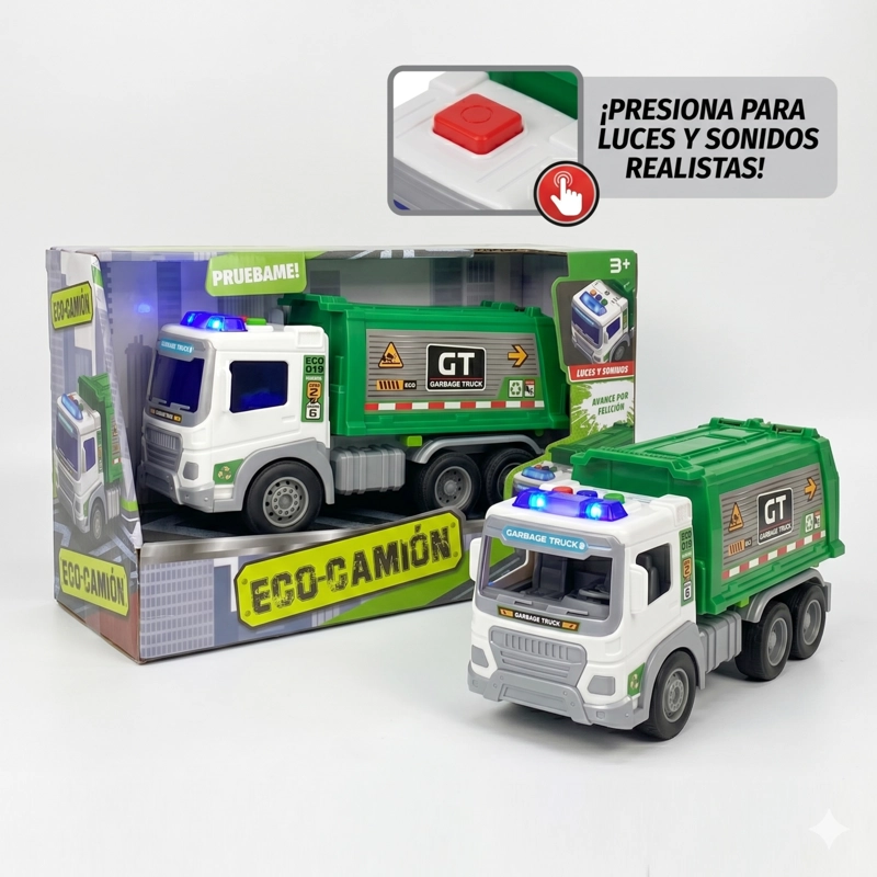 JUGUETE CAMION RECOLECTOR BASURA 1:16 LUCES SONIDOS - TOYNG - 1
