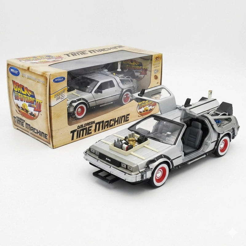 BACK TO THE FUTURE III DELOREAN ESCALA 1:24 - WELLY - 1