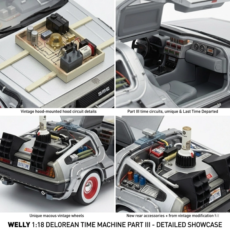 BACK TO THE FUTURE III DELOREAN ESCALA 1:24 - WELLY - 4