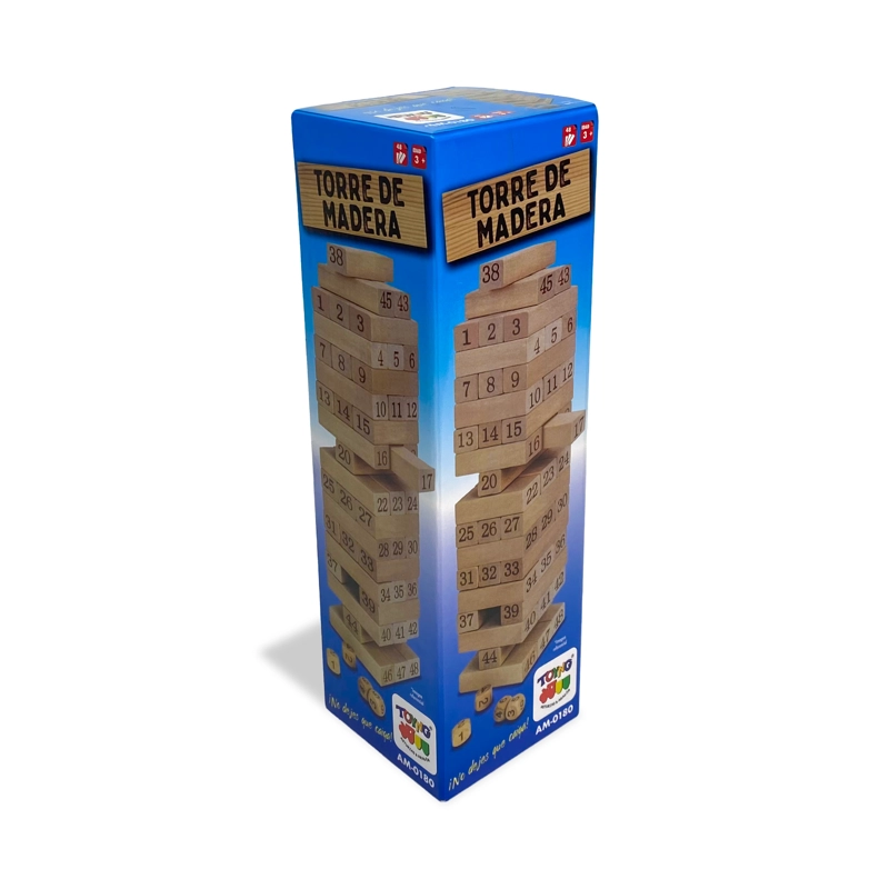 JUEGO DE MESA TORRE 54 PIEZAS NATURAL - TOYNG - 2