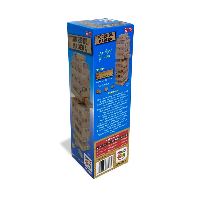 JUEGO DE MESA TORRE 54 PIEZAS NATURAL - TOYNG - 3
