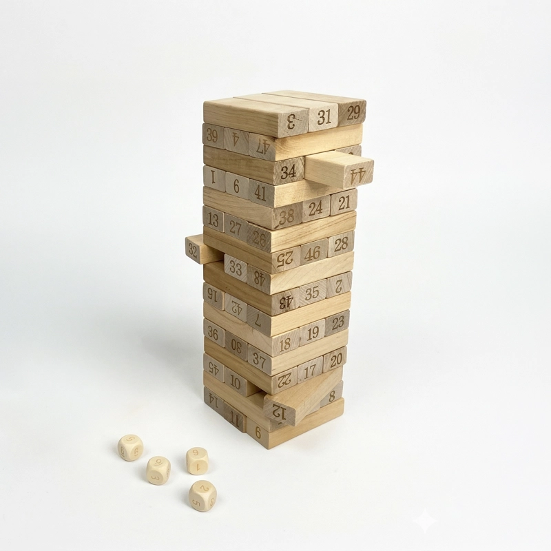 JUEGO DE MESA TORRE 54 PIEZAS NATURAL - TOYNG - 5