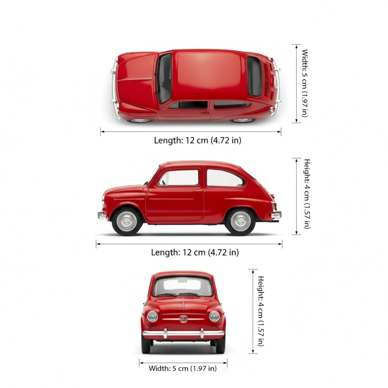 AUTO FIAT 600 ESCALA 1:34:39 - WELLY - 2