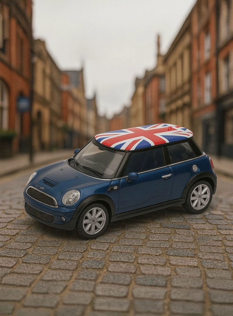 AUTO MINI COOPER BRITISH FLAG S ESCALA 1:43 - WELLY - 6