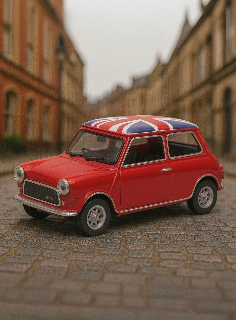 AUTO MINI COOPER 1300 UK FLAG S ESCALA 1:43 - WELLY - 6