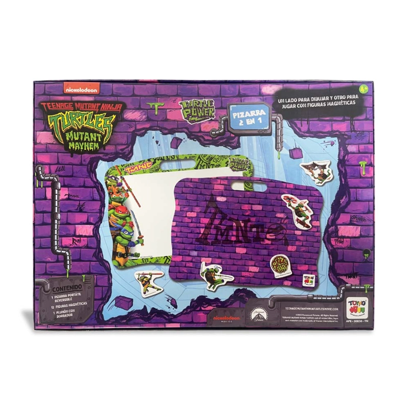 JUEGO EDUCATIVO PIZARRA 2 EN 1 - TORTUGAS NINJA - 2