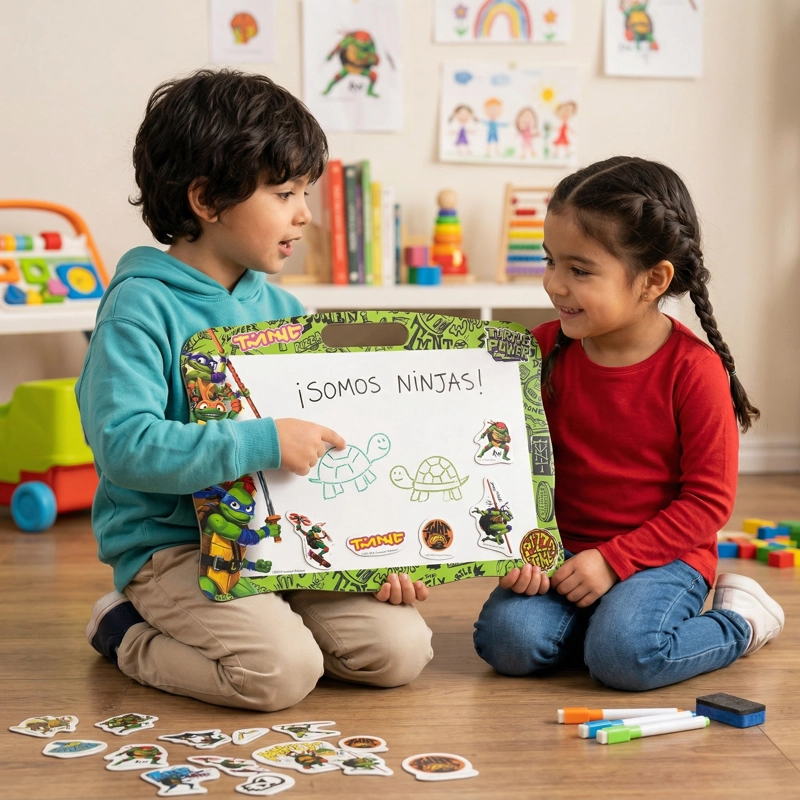 JUEGO EDUCATIVO PIZARRA 2 EN 1 - TORTUGAS NINJA - 5