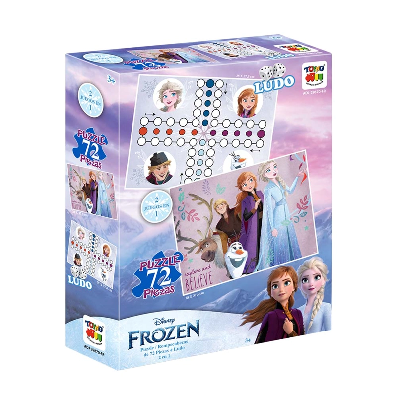 JUEGO DE MESA PUZZLE 2 EN 1 (72 PIEZAS) + LUDO - FROZEN - 1