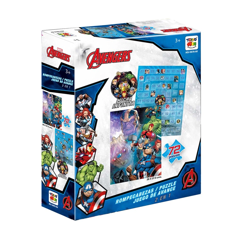 2 EN 1 PUZZLE 72 + JUEGO DE AVANCE - MARVEL - 2