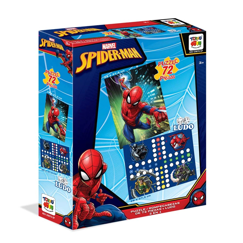 JUEGO DE MESA PUZZLE 2 EN 1 (72 PIEZAS) + LUDO - SPIDERMAN - 1
