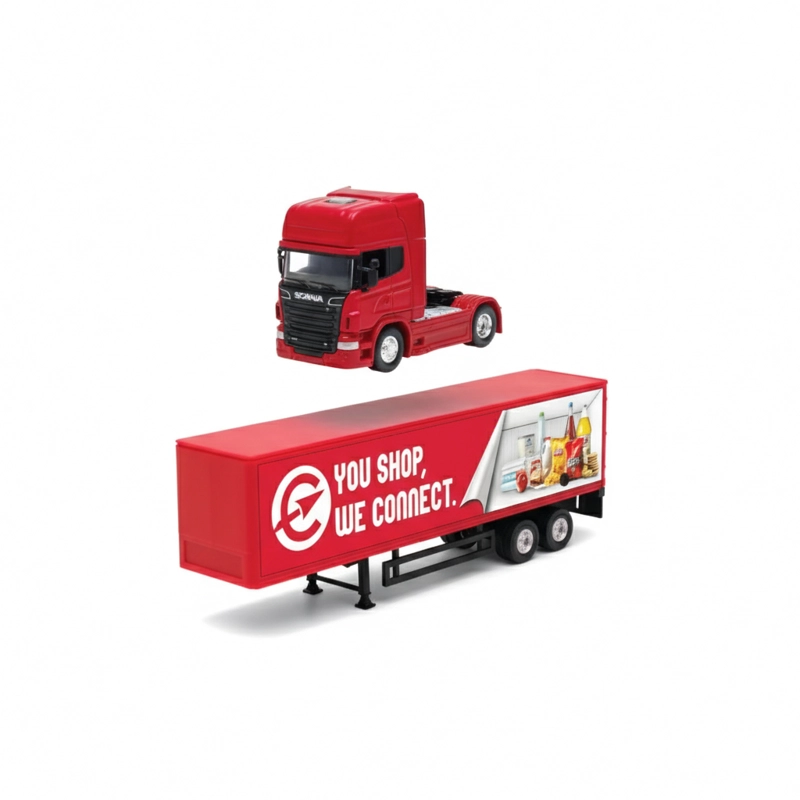 CAMION SCANIA LOGGING TRAILER ROJO ESCALA 1:64 - WELLY - 2