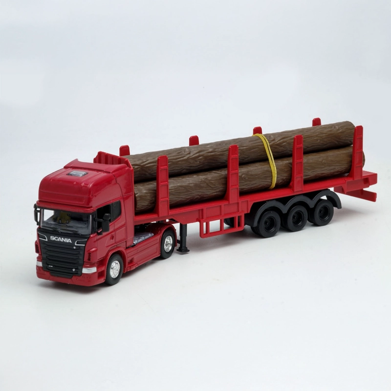 CAMION SCANIA LOGGING TRAILER BURDEO ESCALA 1:64 - WELLY - 3