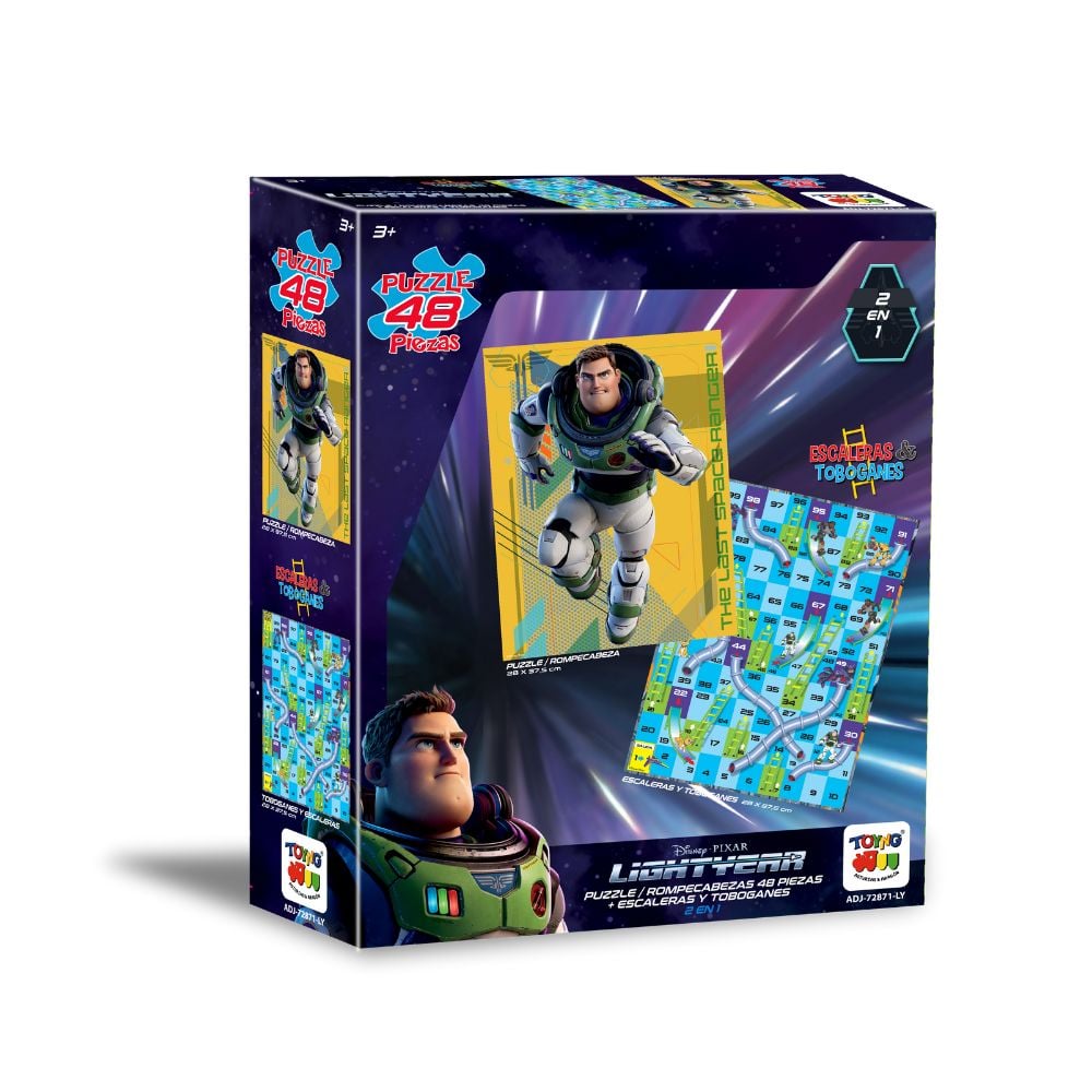 2 EN 1 PUZZLE 48PIEZAS + ESCALERAS Y TOBOGANES - LIGHTYEAR - 1