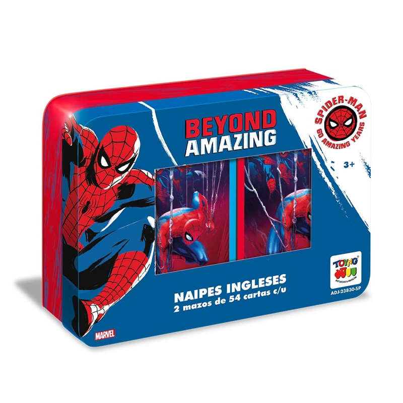 JUEGO DE MESA NAIPES CAJA METALICA - SPIDERMAN - 2