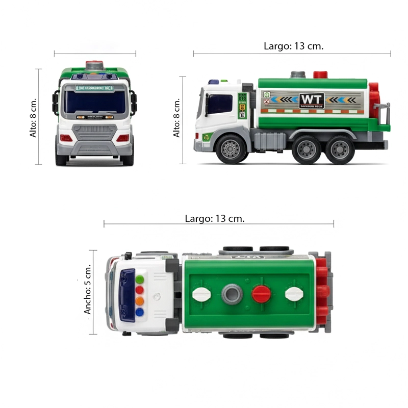 JUGUETE CAMION RECOLECTOR BASURA AGUA 1:16 - TOYNG - 5