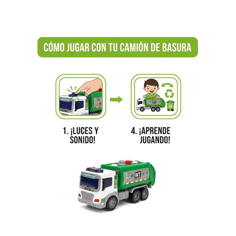 JUGUETE CAMION RECOLECTOR BASURA AGUA 1:16 - TOYNG - 6