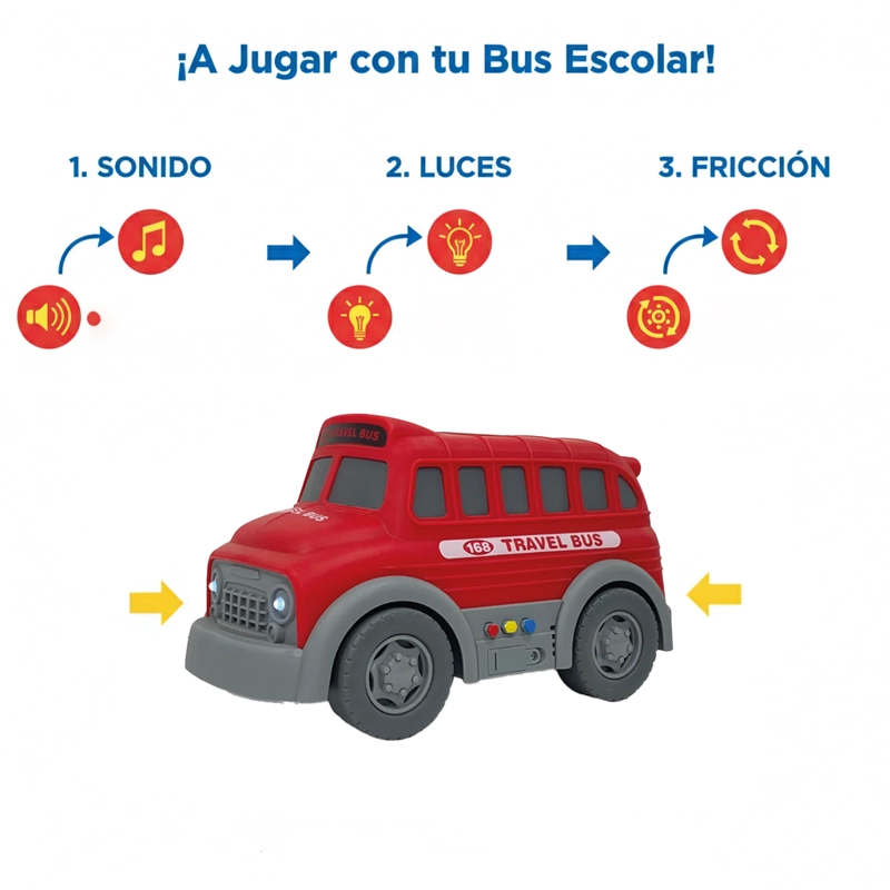 JUGUETE BUS ESCOLAR ROJO - TOYNG - 7