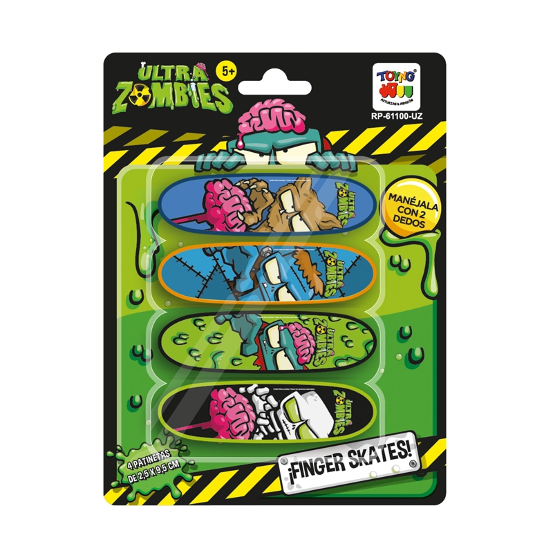 JUGUETE FINGER SKATE ZOMBIE 4 UNIDADES - ULTRA ZOMBIES - 3