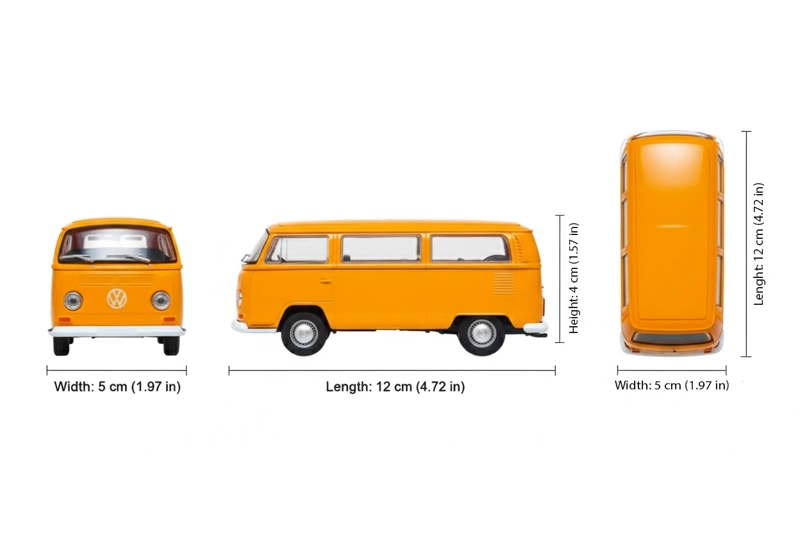AUTO 1972 VOLKSWAGEN BUS T2 ESCALA 1:34:39 - WELLY - 7