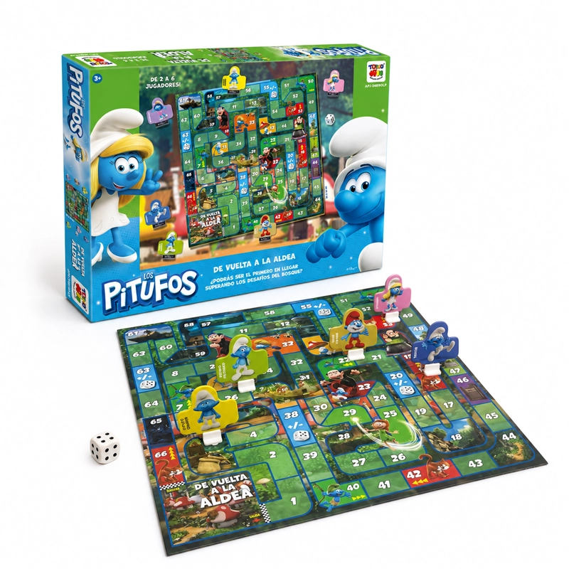 JUEGO DE MESA VUELTA A LA ALDEA - LOS PITUFOS - 1