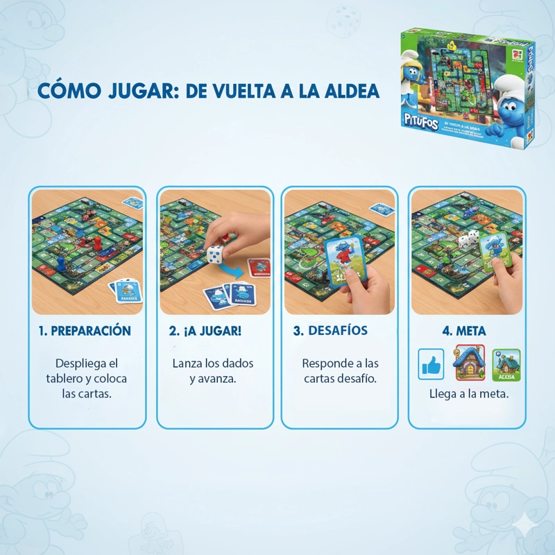 JUEGO DE MESA VUELTA A LA ALDEA - LOS PITUFOS - 6