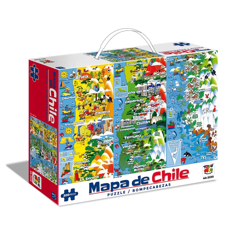 PUZZLE 200 PIEZAS MAPA DE CHILE - TOYNG - 1