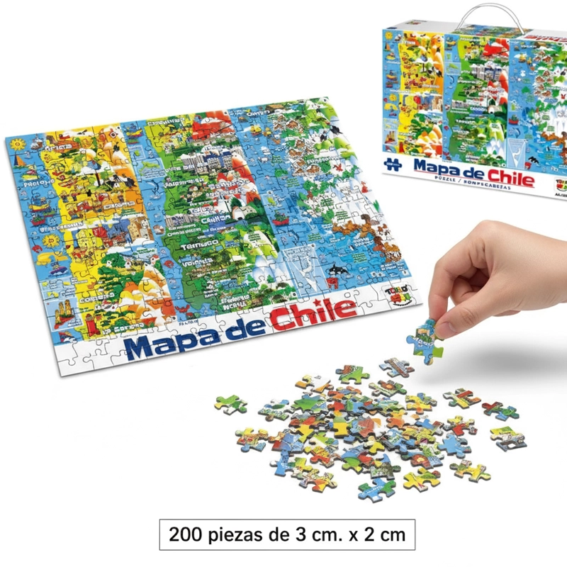 PUZZLE 200 PIEZAS MAPA DE CHILE - TOYNG - 3