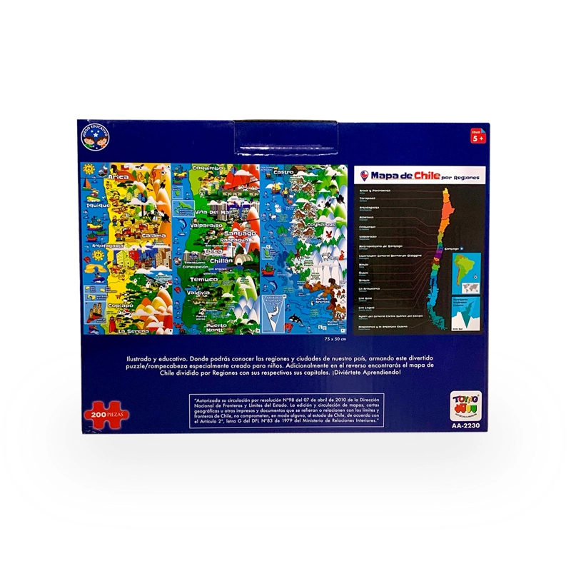 PUZZLE ROMPECABEZAS MAPA DE CHILE (200 PIEZAS) - TOYNG - 9