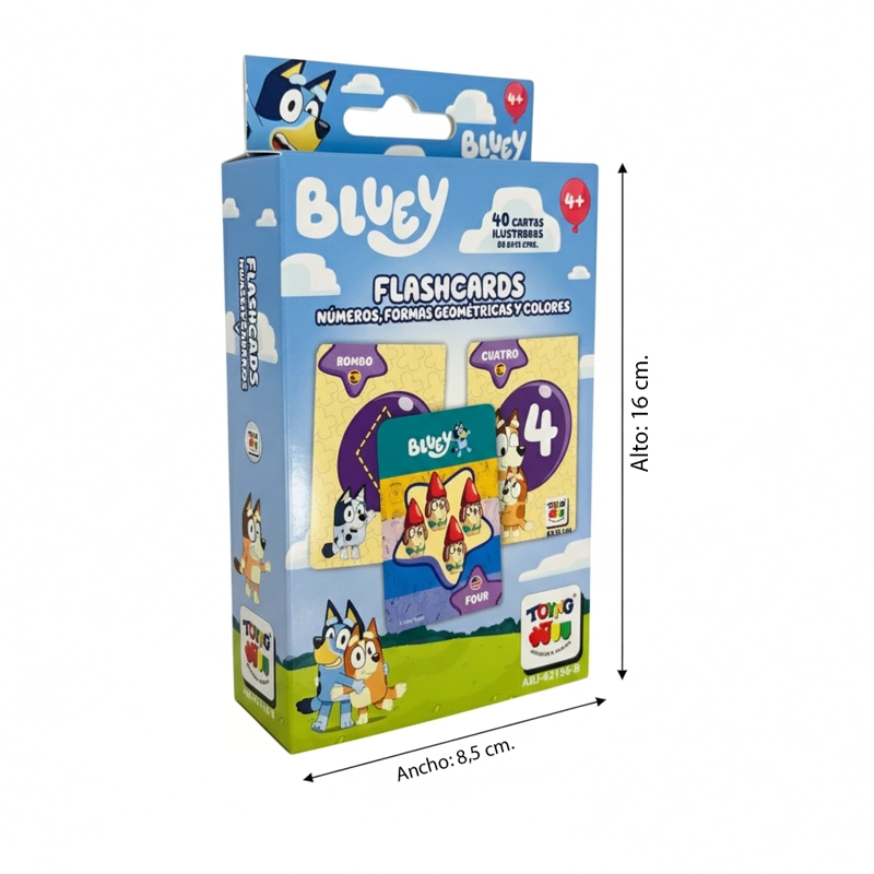 JUEGO EDUCATIVO FLASH CARDS NUMEROS COLORES FIGURAS - BLUEY - 6