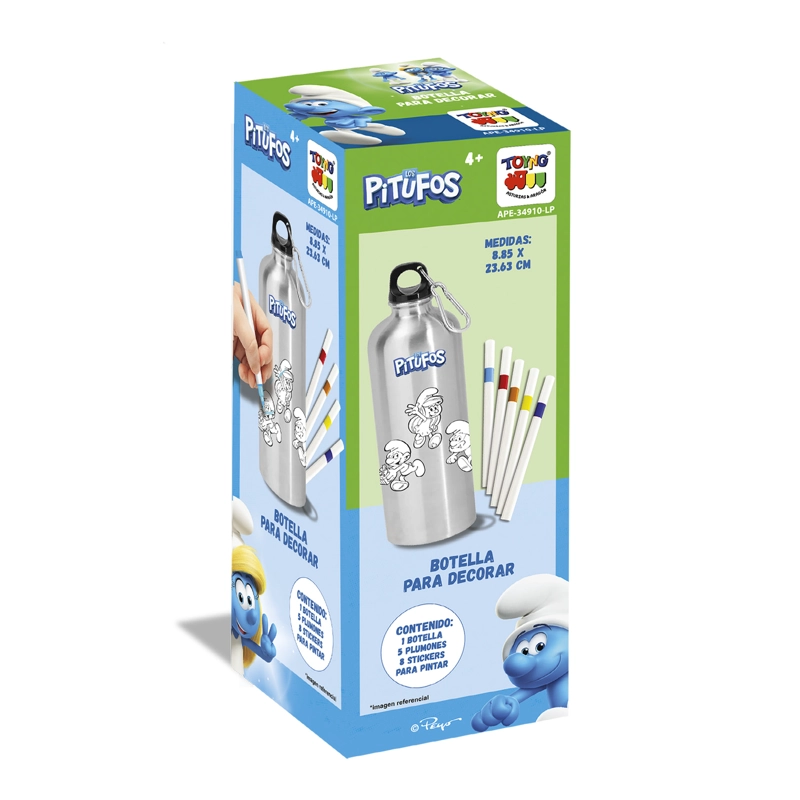 BOTELLA PARA DECORAR - PITUFOS - 5