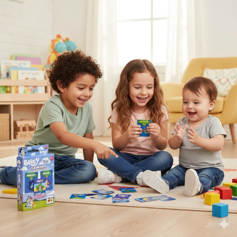 JUEGO EDUCATIVO FLASH CARDS MIS PRIMERAS PALABRAS - BLUEY - 3