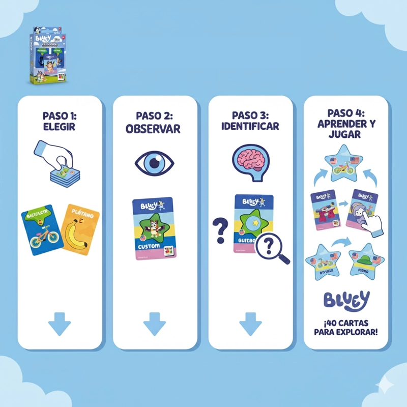 JUEGO EDUCATIVO FLASH CARDS MIS PRIMERAS PALABRAS - BLUEY - 4