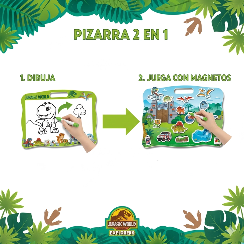 JUEGO EDUCATIVO PIZARRA 2 EN 1 - JURASSIC - 5