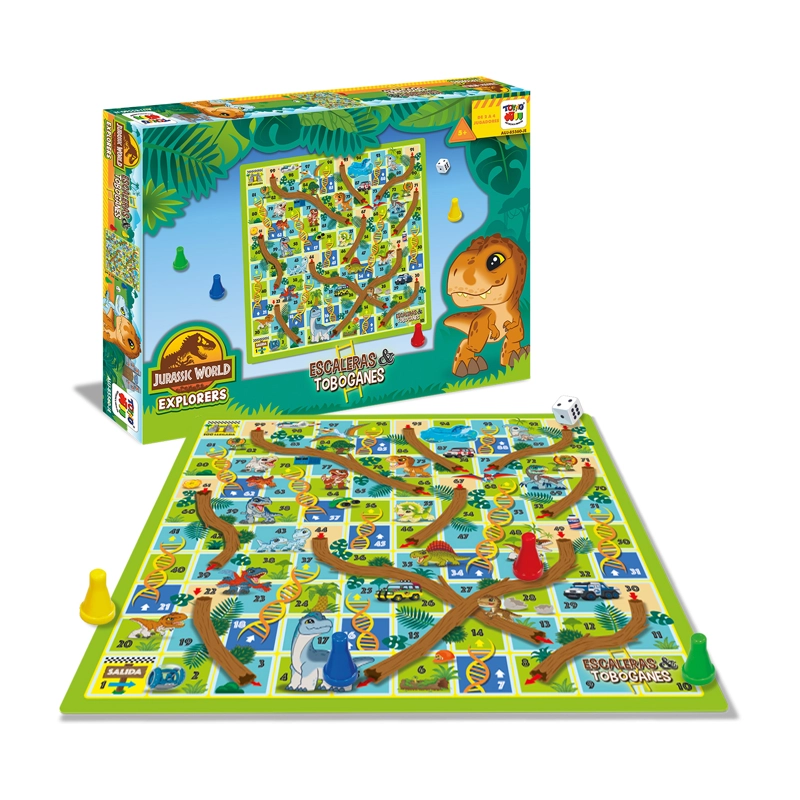JUEGO DE MESA ESCALERA Y TOBOGANES - JURASSIC - 1