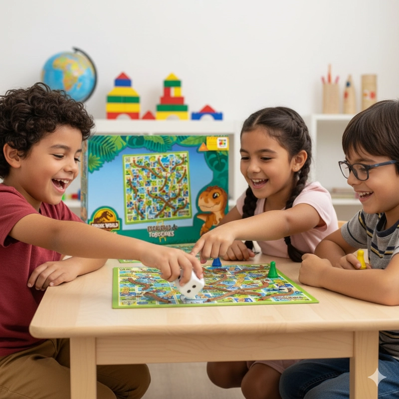 JUEGO DE MESA ESCALERA Y TOBOGANES - JURASSIC - 3