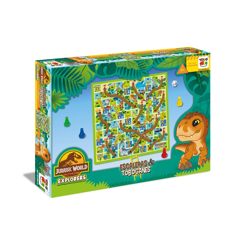 JUEGO DE MESA ESCALERA Y TOBOGANES - JURASSIC - 4