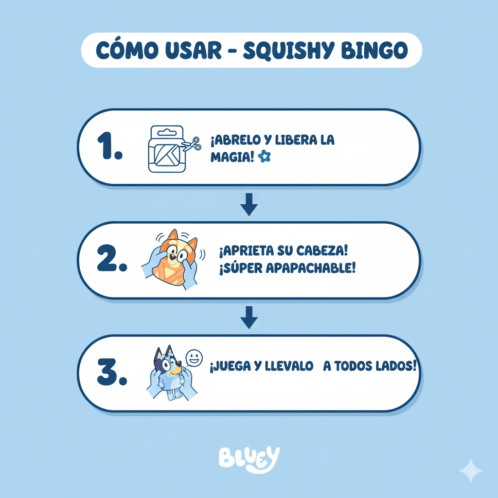 PELUCHE SQUISHY HEAD BINGO - BLUEY - 6
