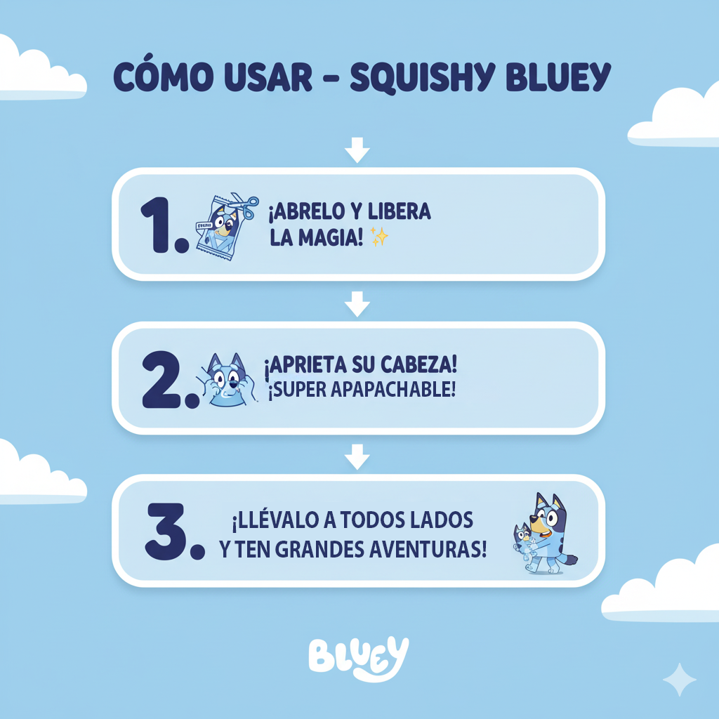 PELUCHE SQUISHY HEAD BLUEY - BLUEY - 3