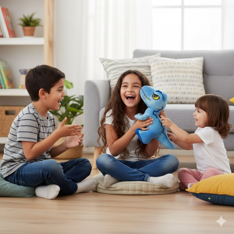 PELUCHE DINOSAURIO AZUL - JURASSIC - 4