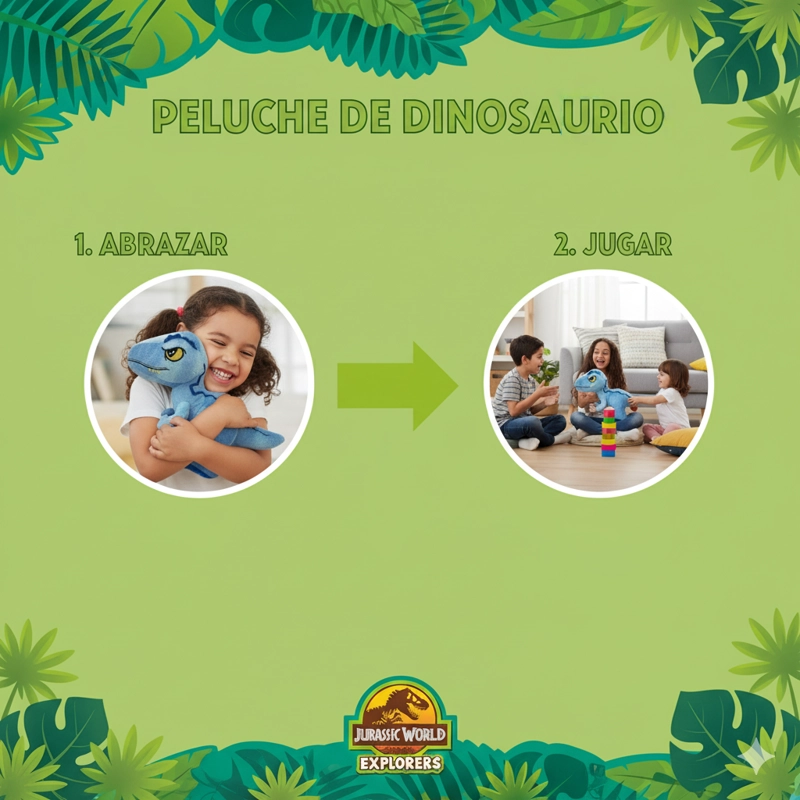 PELUCHE DINOSAURIO AZUL - JURASSIC - 6
